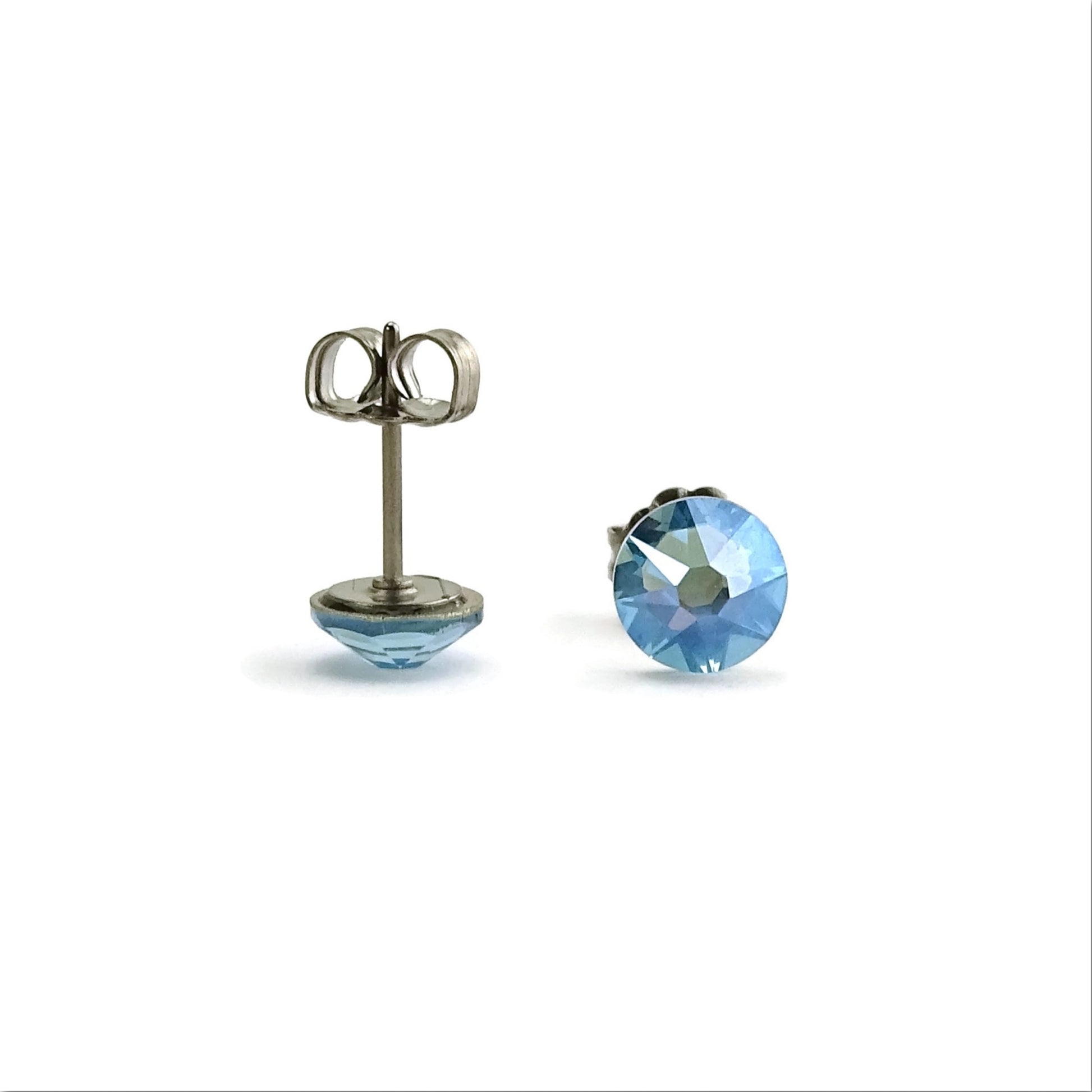 Aquamarine Moonlight Titanium Studs