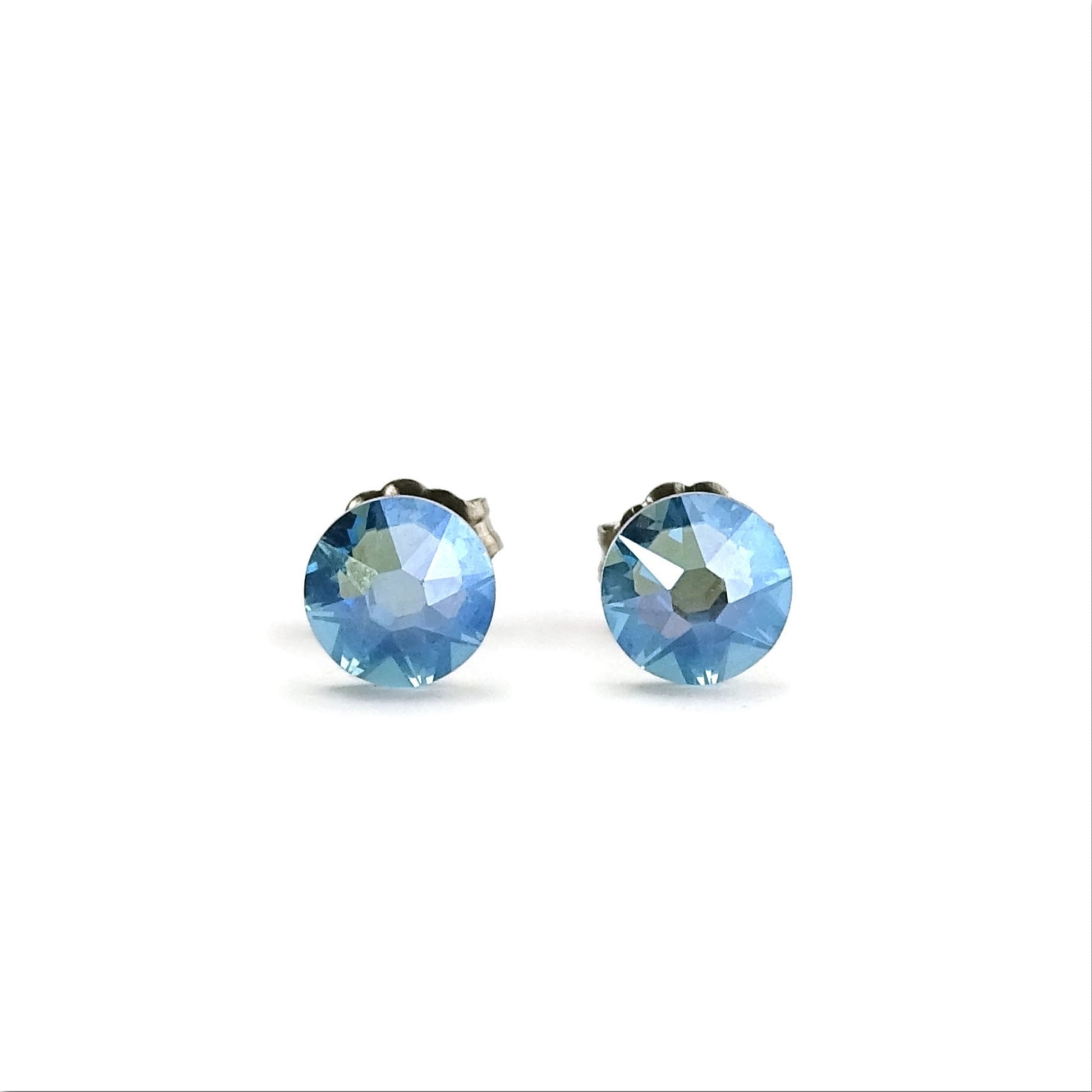 Aquamarine Moonlight Titanium Post Earrings