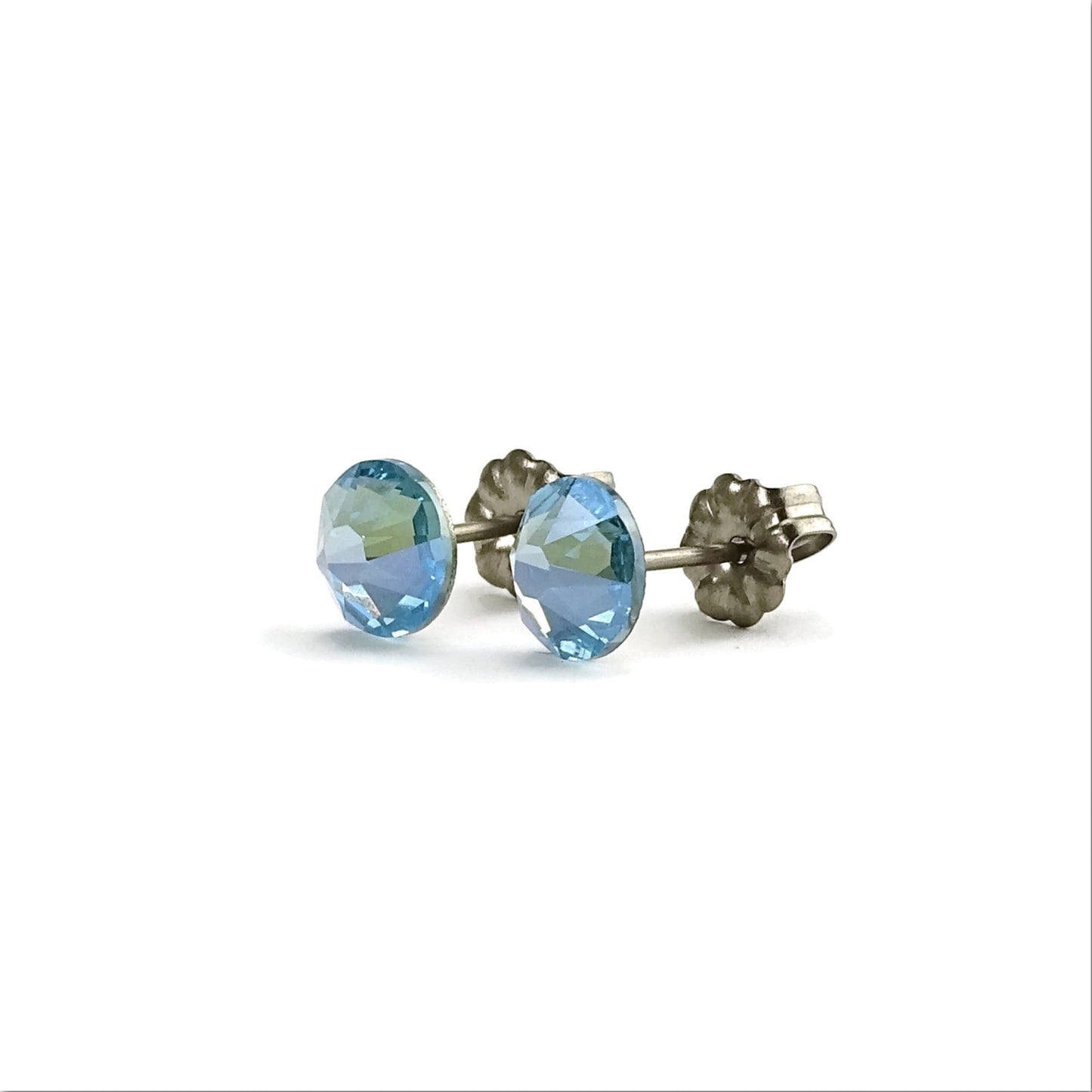 Aquamarine Moonlight Nickel Free Stud Earrings