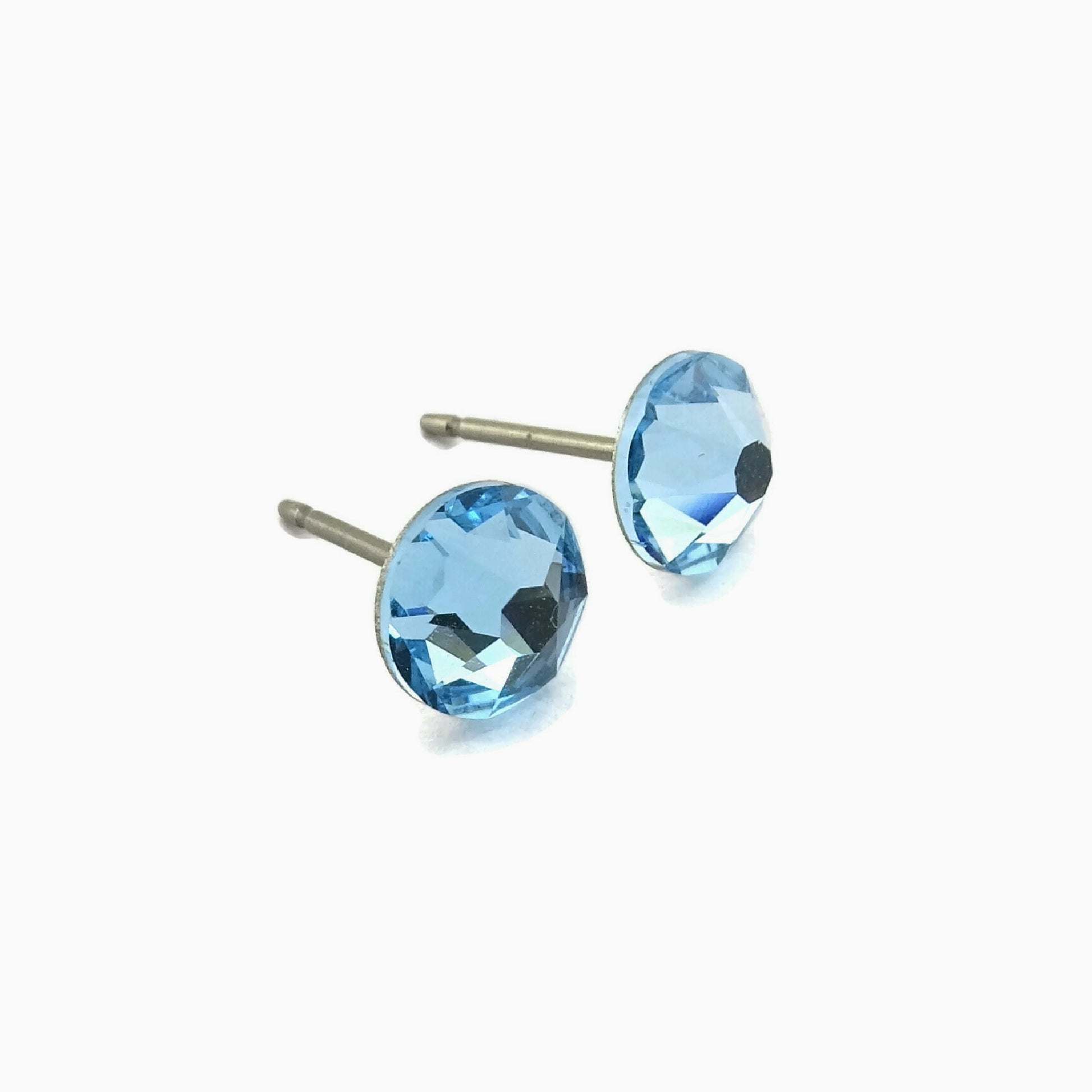 Aquamarine Titanium Stud Earrings