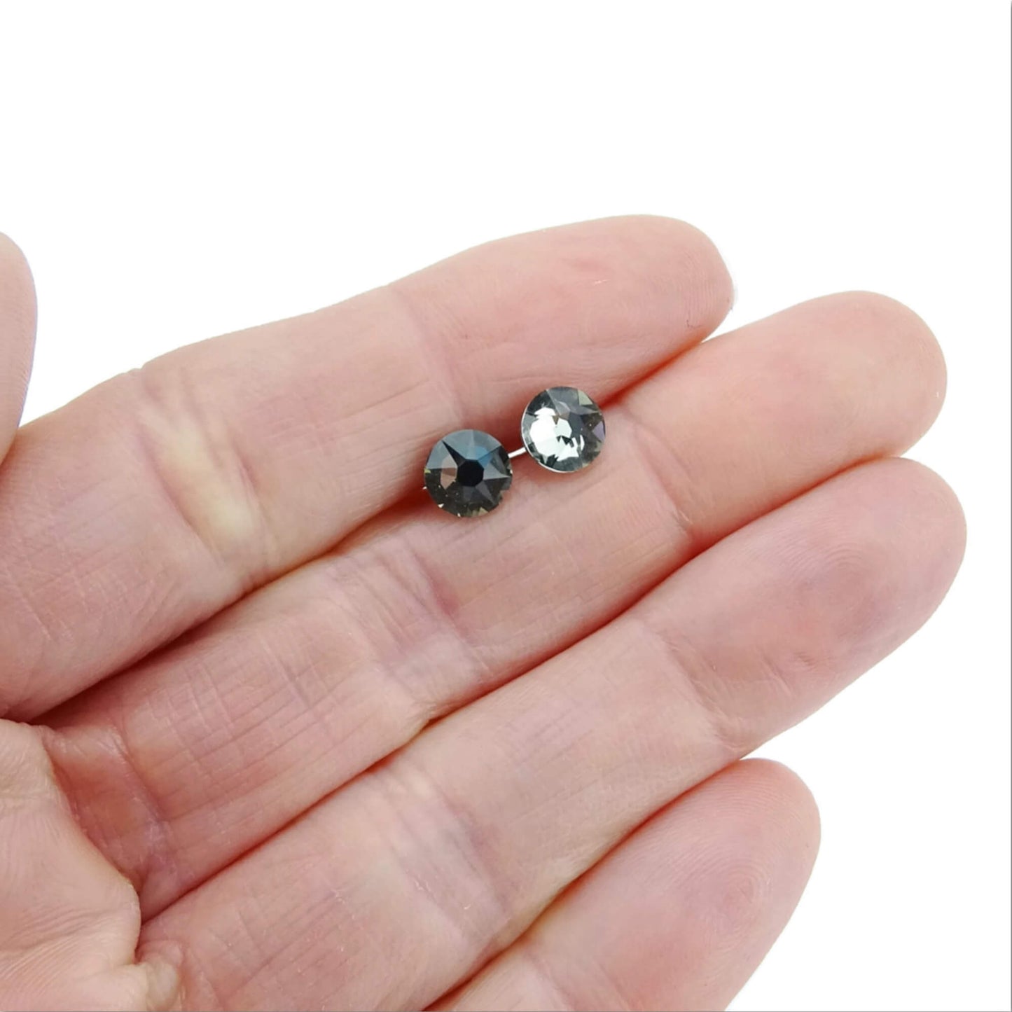 Black Diamond Titanium Post Earrings