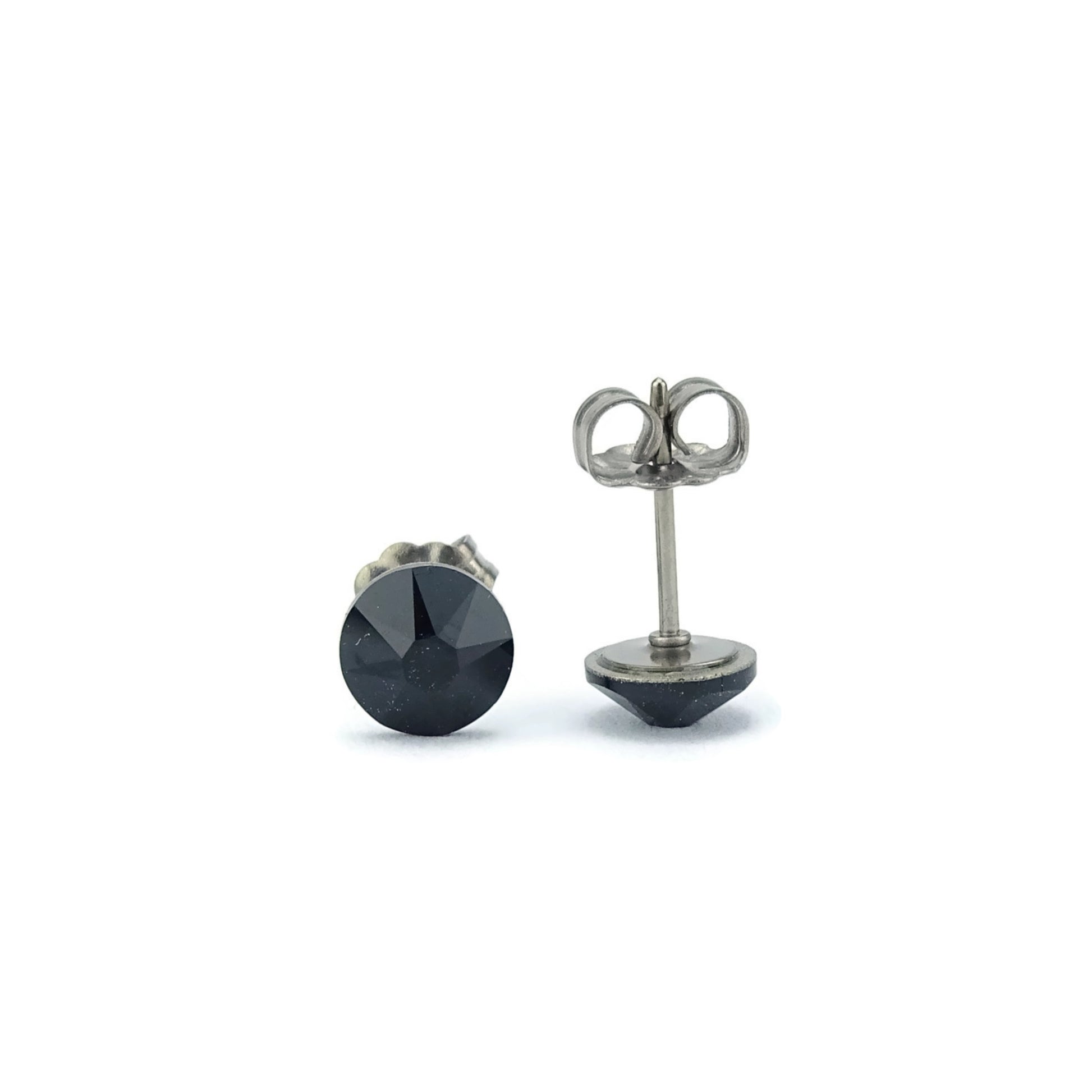 Black Titanium Stud Earrings for Sensitive Ears