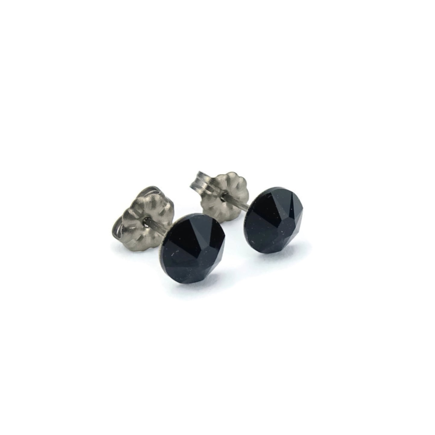 Black Titanium Post Earrings