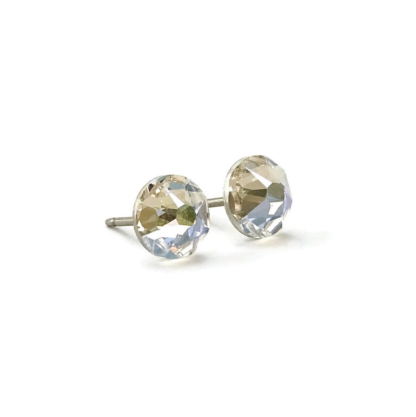 Crystal Moonlight Titanium Stud Earrings