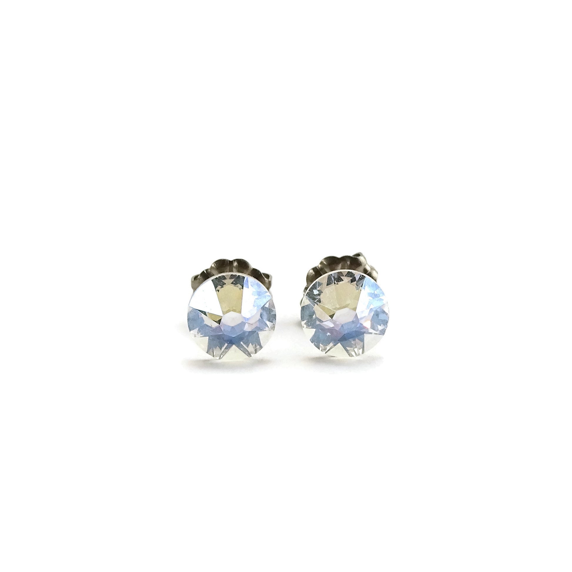 Crystal Moonlight Titanium Studs