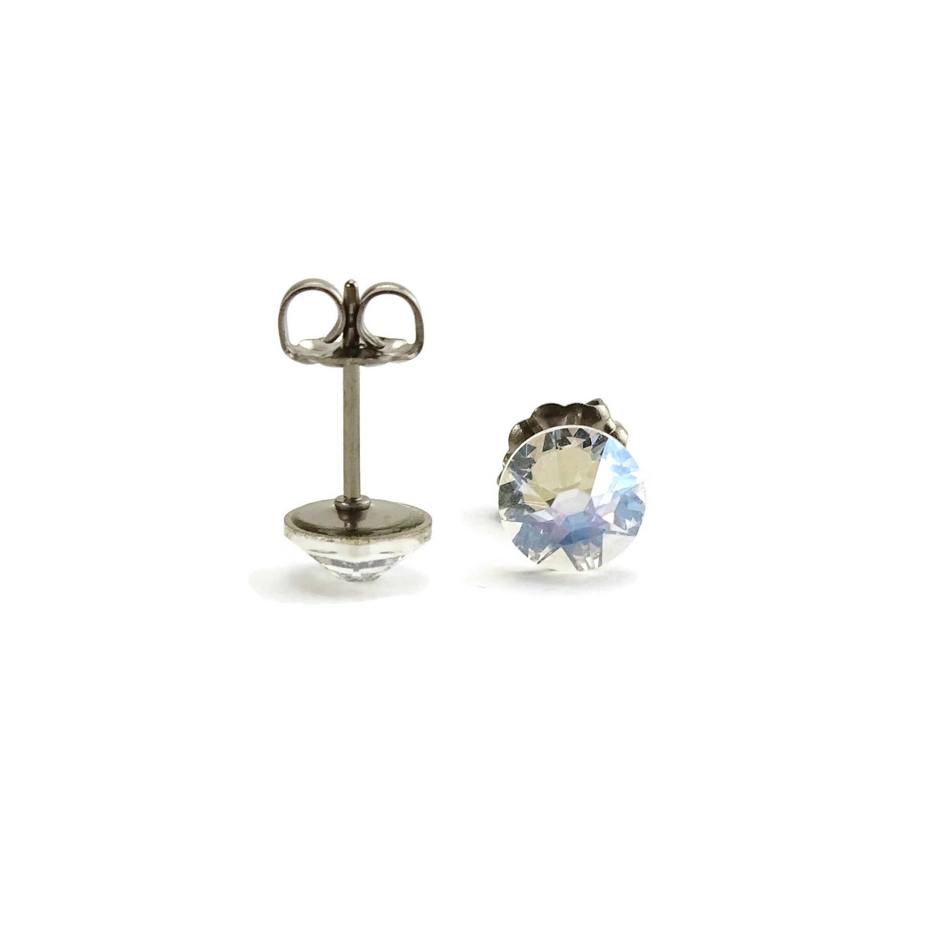 Crystal Moonlight Titanium Post Earrings