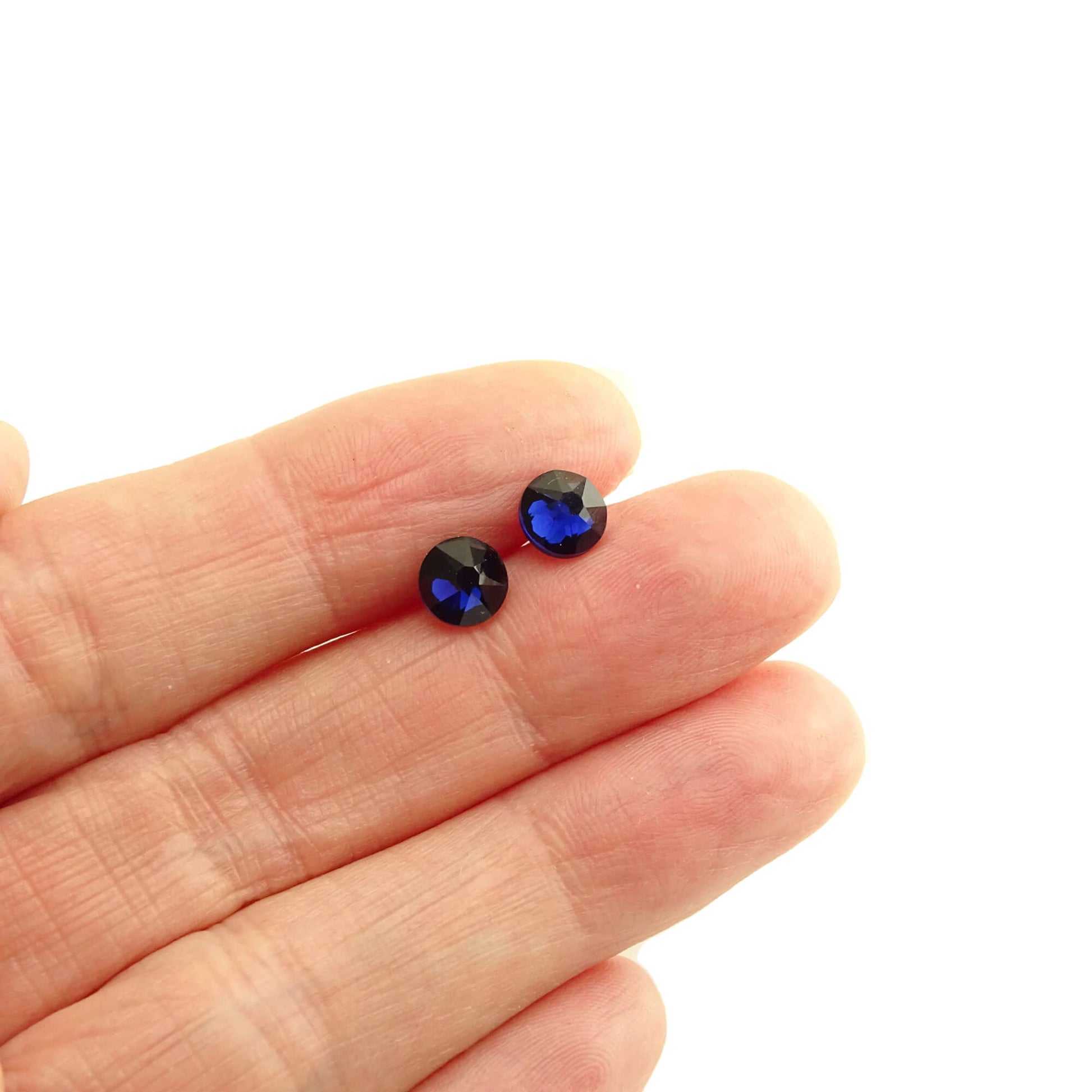 Dark Indigo Titanium Stud Earrings for Sensitive Ears