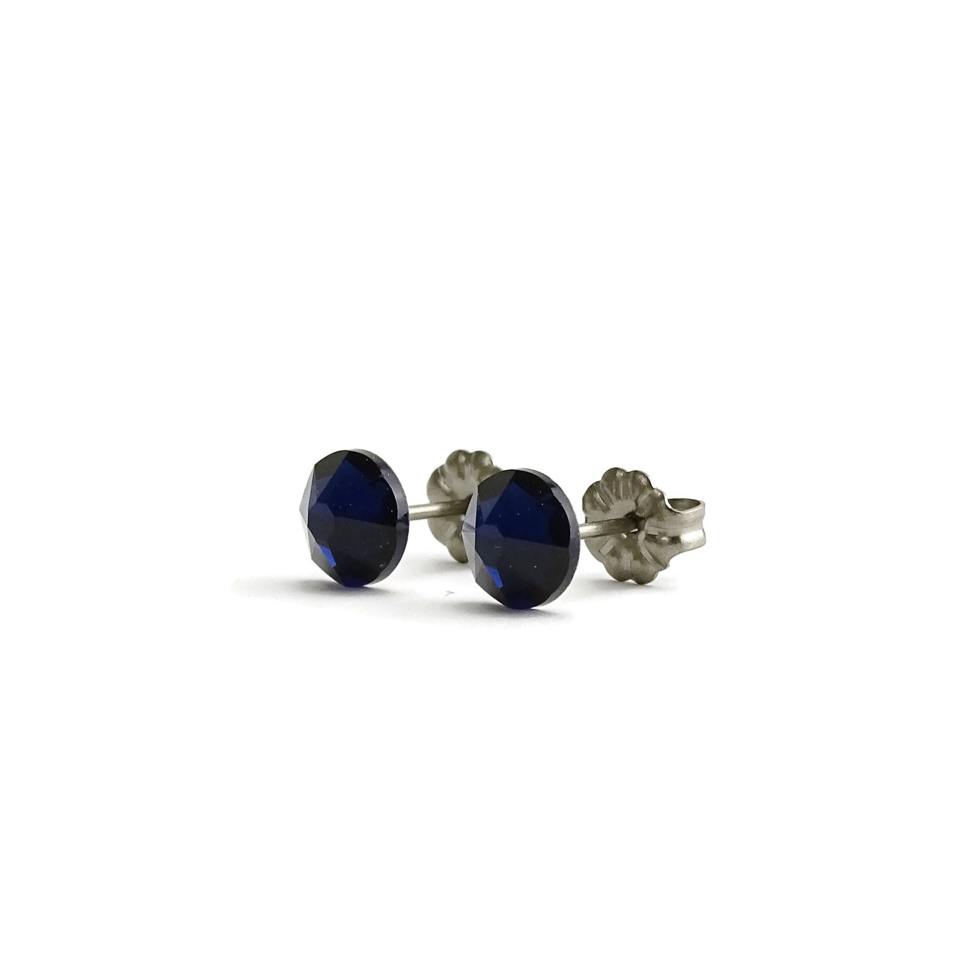 Dark Indigo Titanium Studs