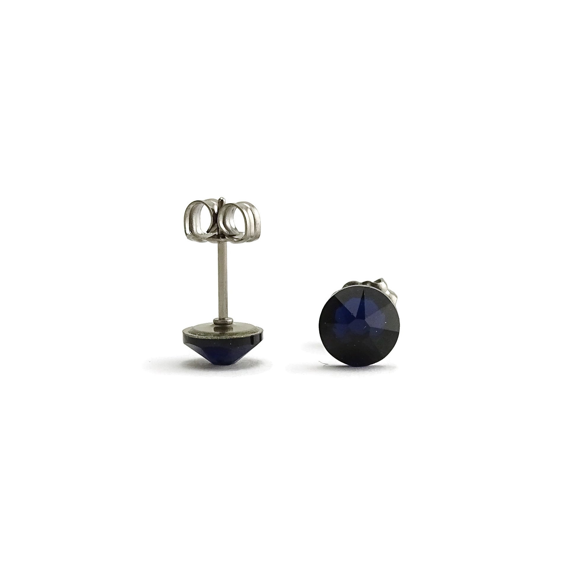 Dark Indigo Nickel Free Stud Earrings