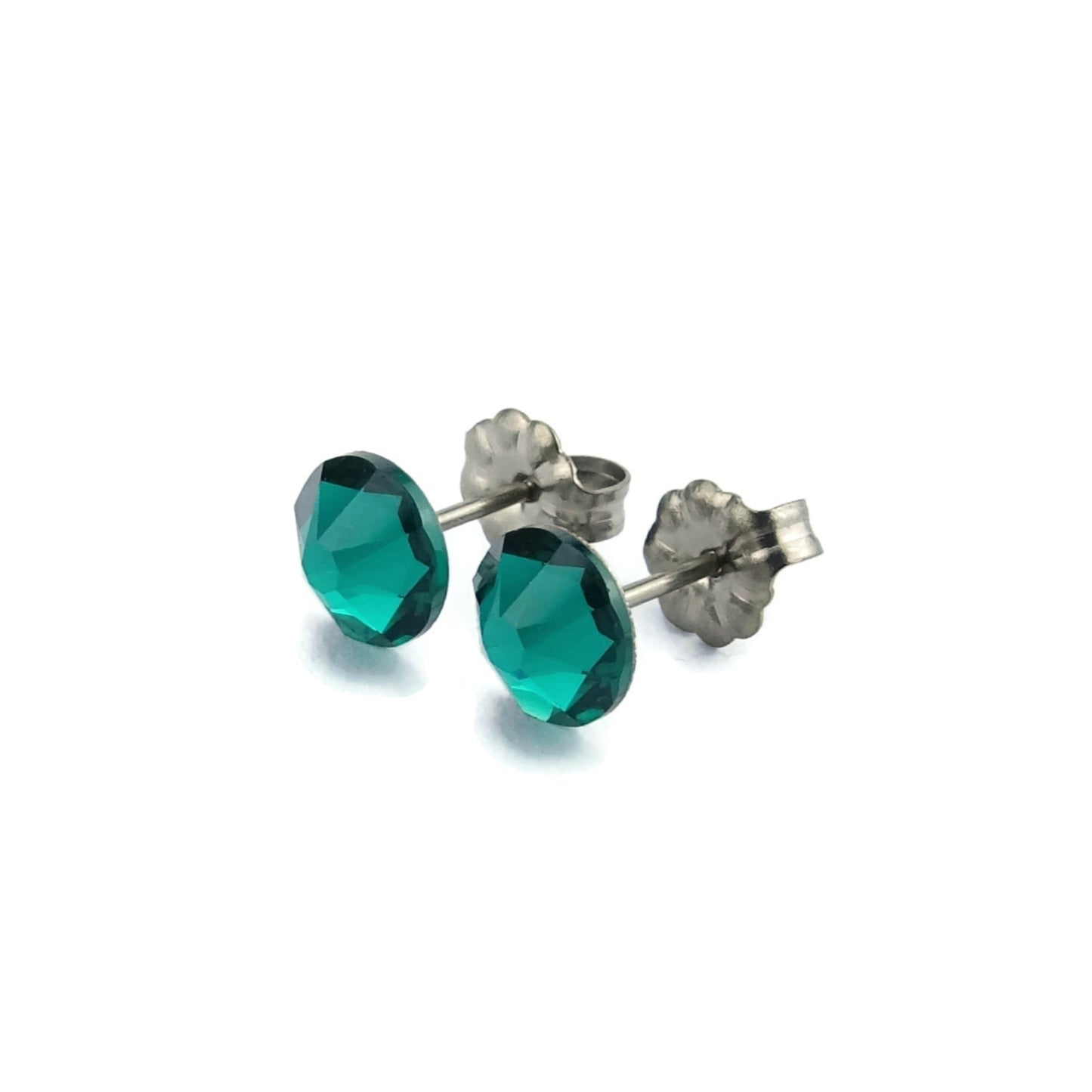 Emerald Nickel Free Stud Earrings