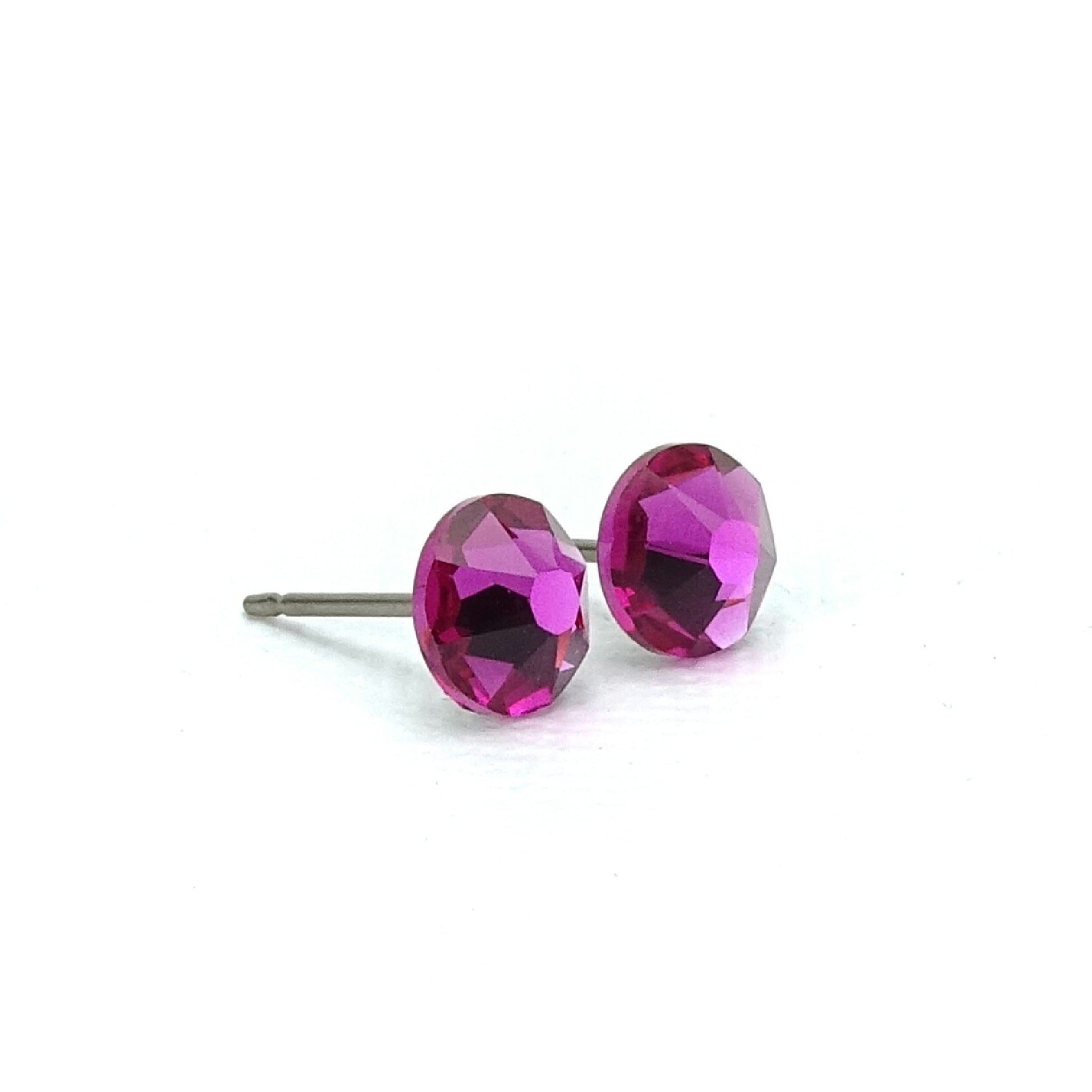 Fuchsia Titanium Stud Earrings