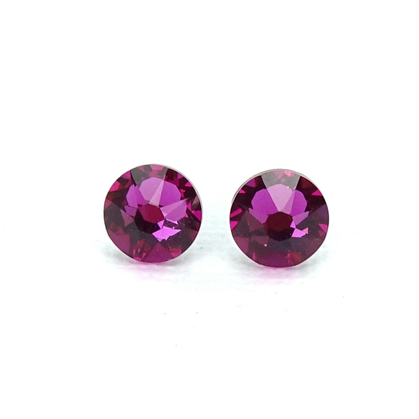 Fuchsia Titanium Stud Earrings for Sensitive Ears