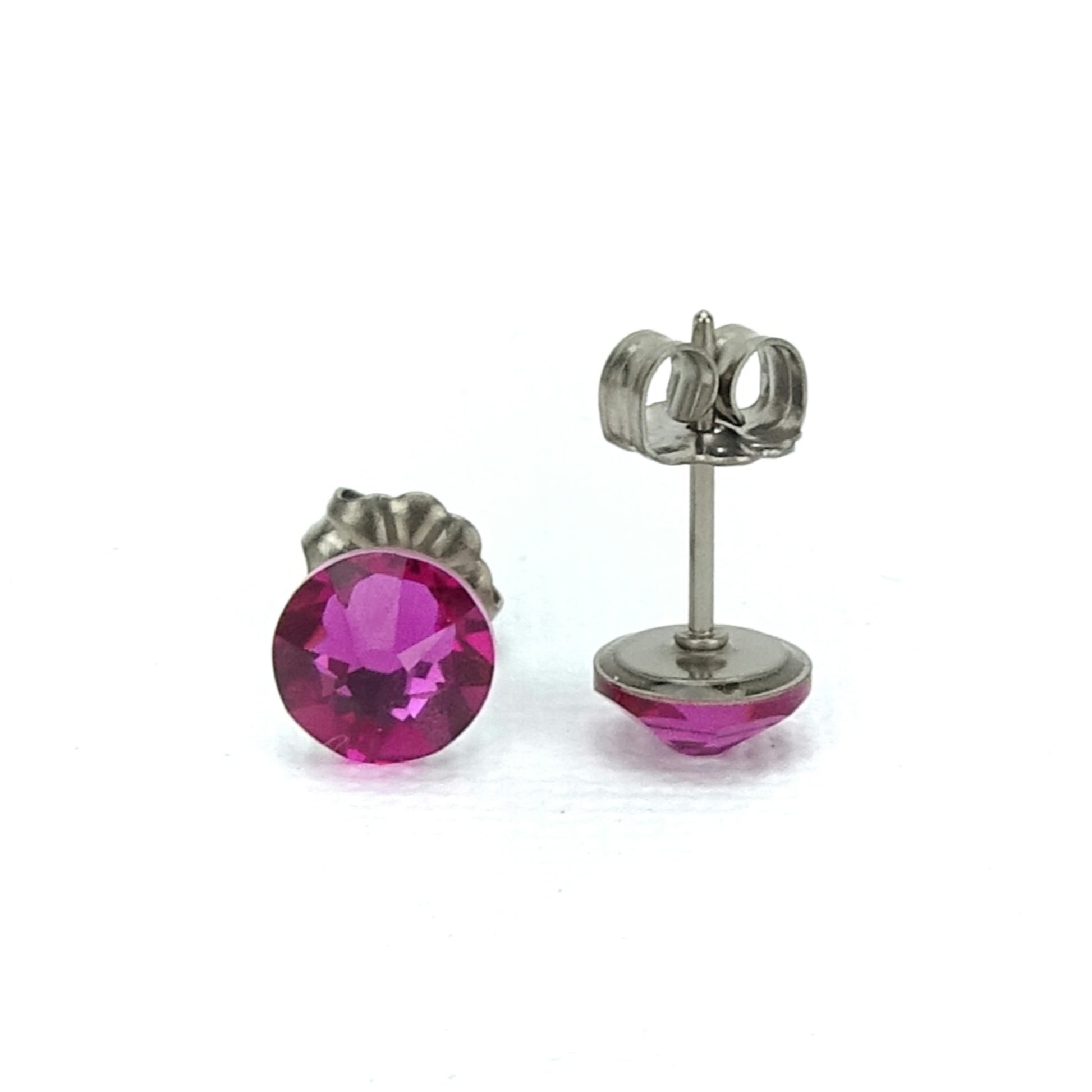 Fuchsia Titanium Post Earrings