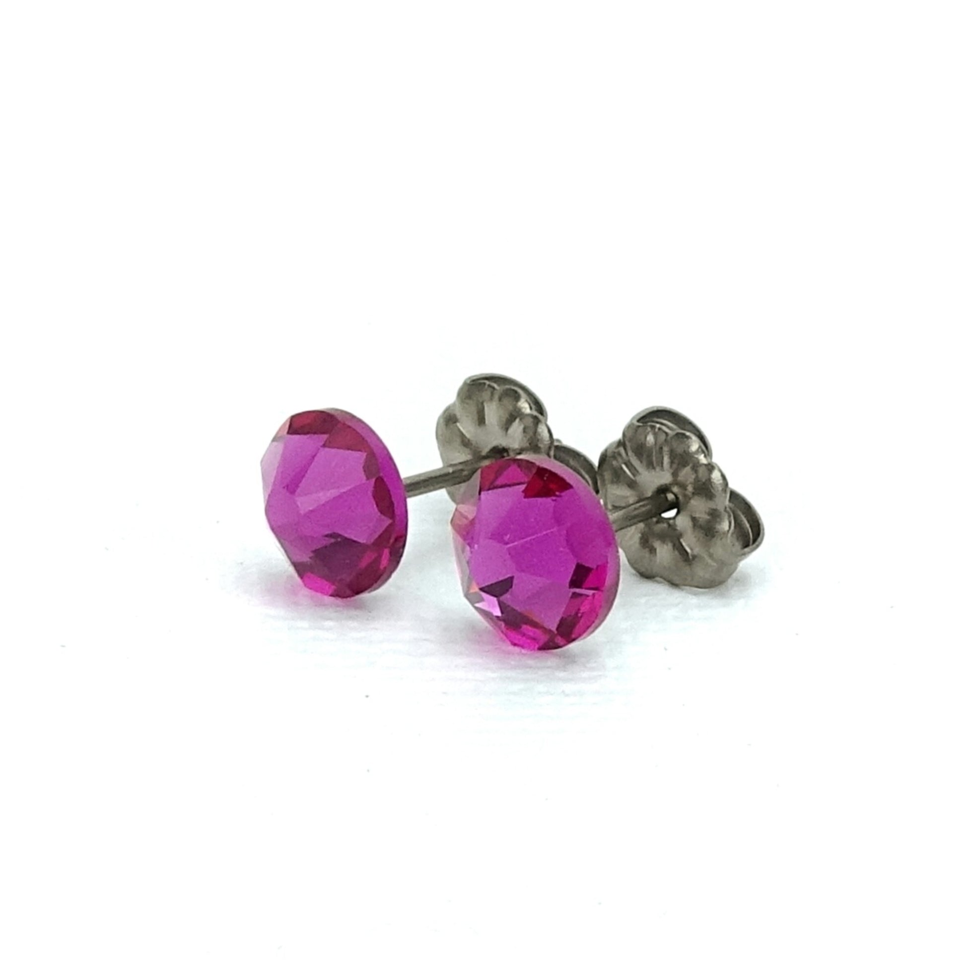 Fuchsia Nickel Free Stud Earrings