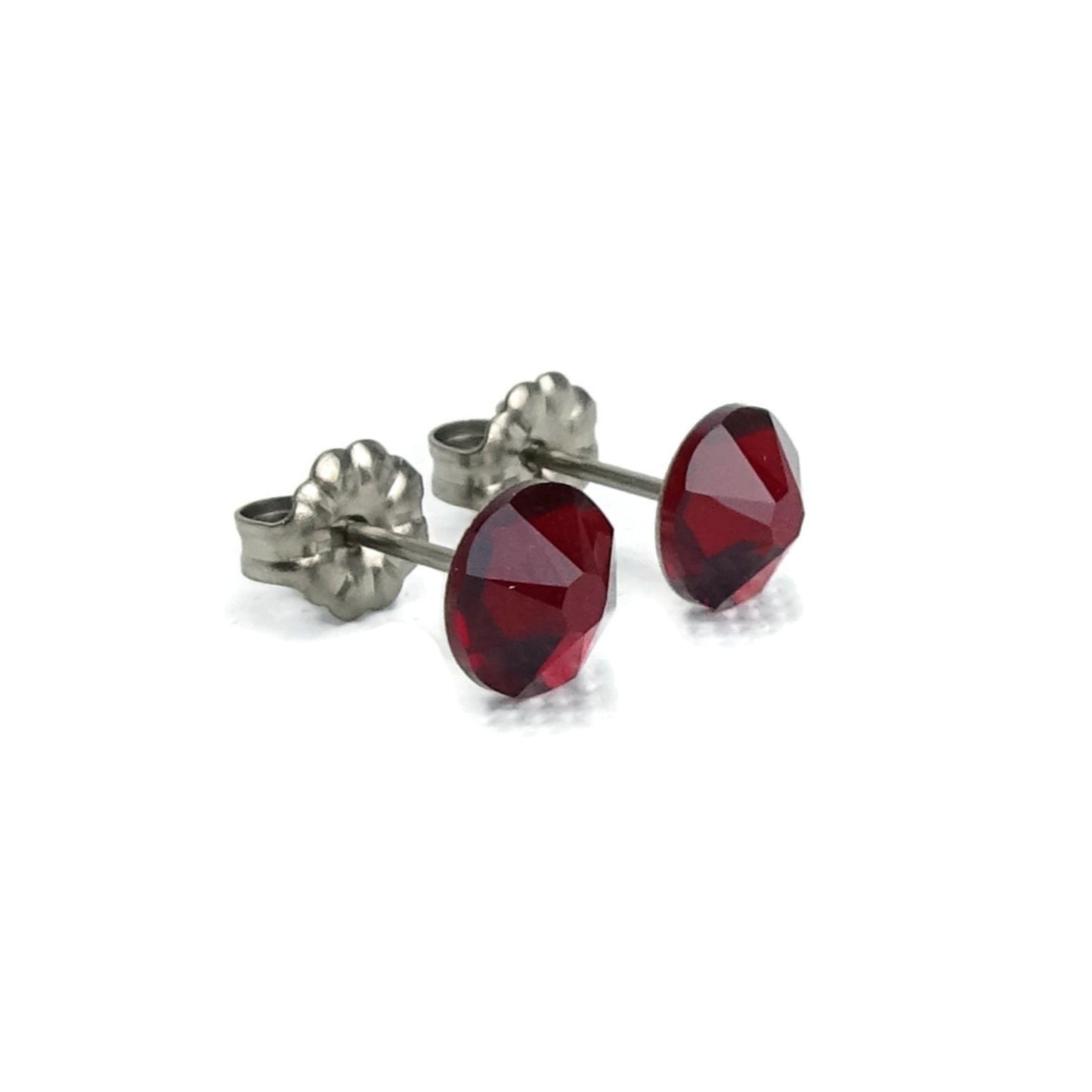 Garnet Titanium Studs