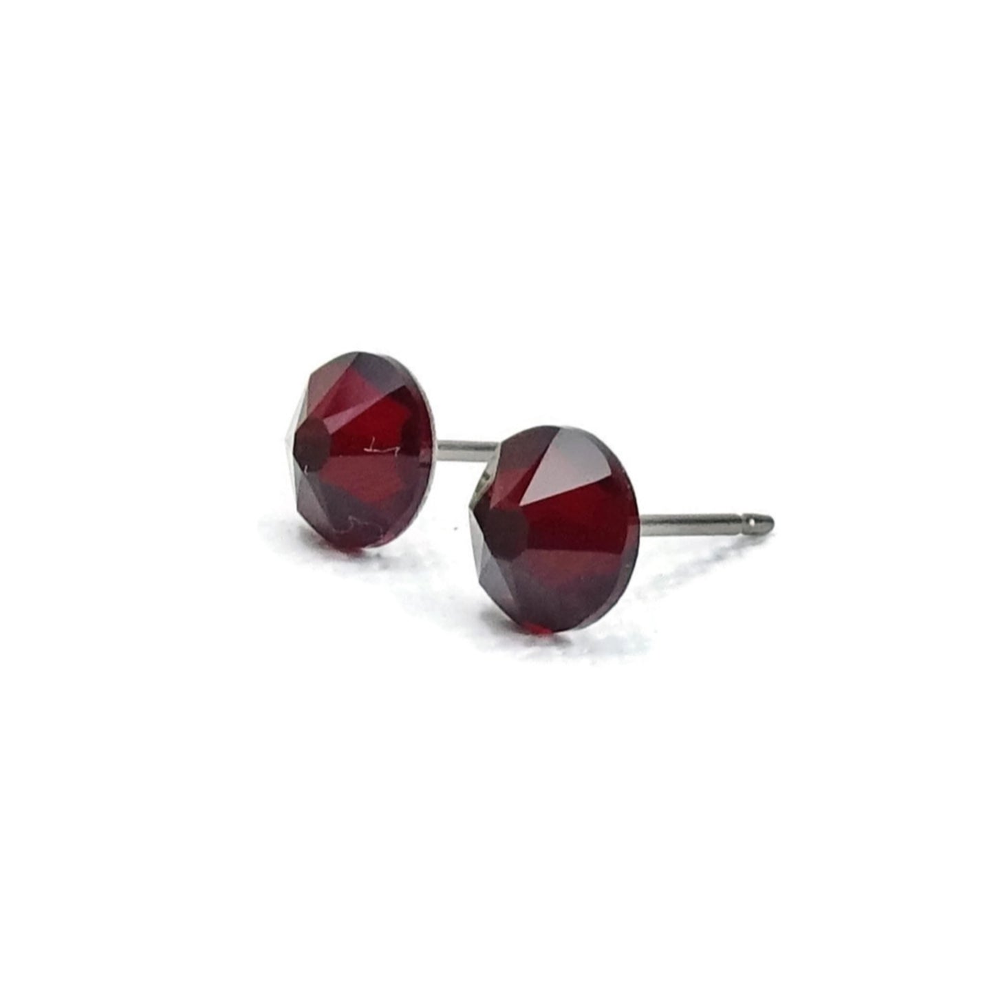 Garnet Hypoallergenic Studs