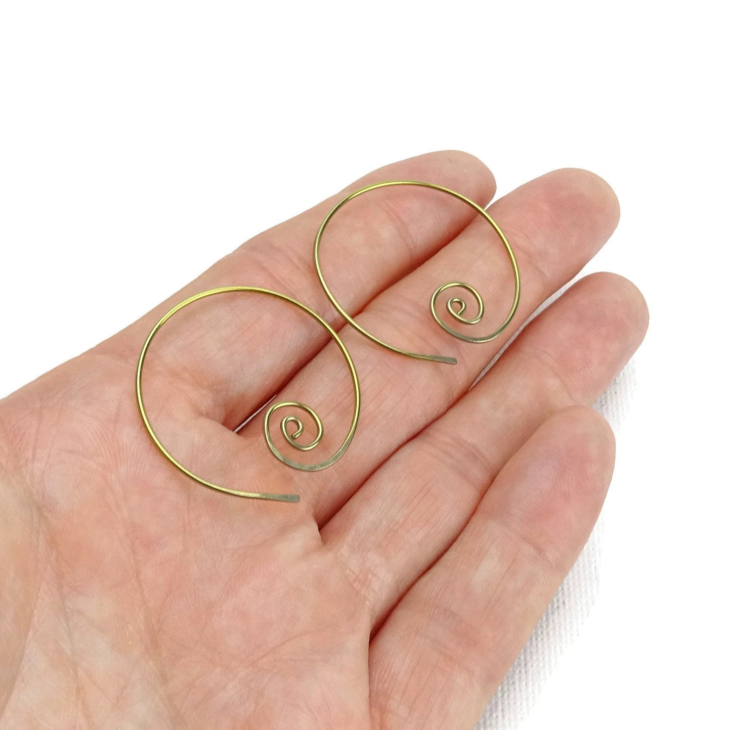 Niobium Hoops Spirals Gold Niobium Spiral Hoop Earrings, Hypoallergenic Hoops for Sensitive Ears, Niobium Hoops