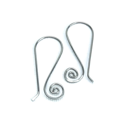 Niobium Earwires Swan Spiral Hooks, Hypoallergenic Ear Wires Silver-color Niobium Earrings for Sensitive Ears, Niobium Jewellery