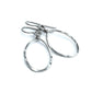 Niobium Earrings Oval Hoops, Hypoallergenic Titanium Earrings for Sensitive Ears, Hammered Silver Niobium Simple Modern Everyday Earrings
