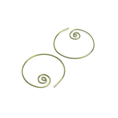 Niobium Hoops Spirals Gold Niobium Spiral Hoop Earrings, Hypoallergenic Hoops for Sensitive Ears, Niobium Hoops