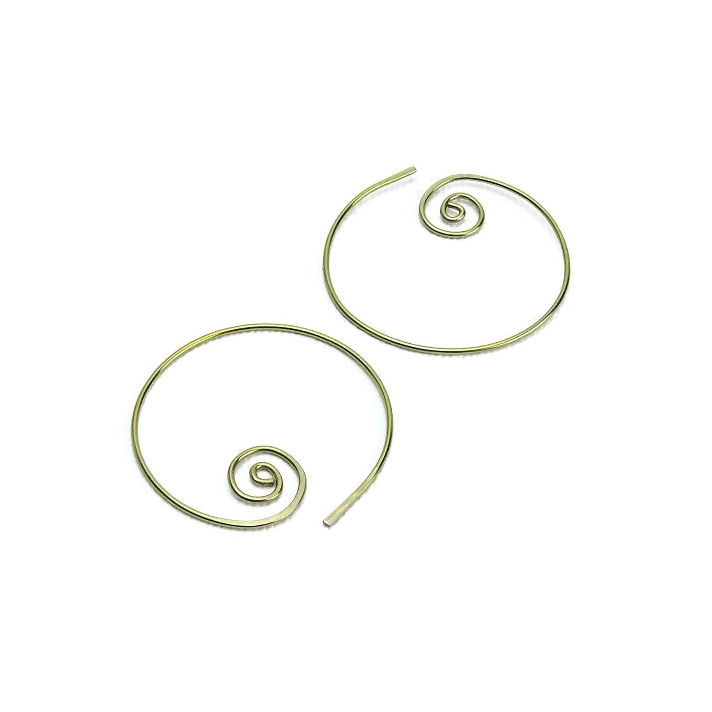 Niobium Hoops Spirals Gold Niobium Spiral Hoop Earrings, Hypoallergenic Hoops for Sensitive Ears, Niobium Hoops