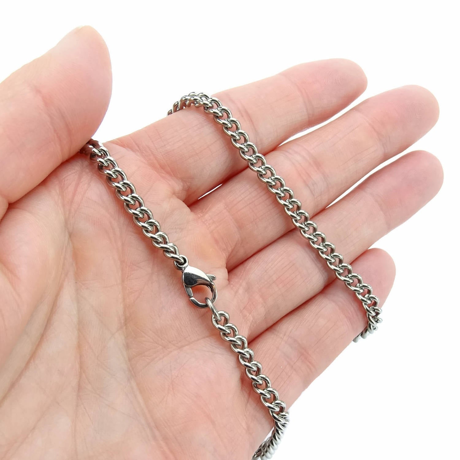 Buy Dwarka Designs Sterling Silver Stainless Steel Silver Chain for Men and  Boys Online at Best Prices in India - JioMart.
