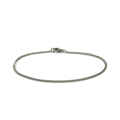 Simple Titanium Bracelet, Pure Titanium Chain Bracelet for Sensitive Skin, For Her or Him, Curb Chain Titanium Bracelet or Anklet