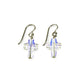 Crystal Cross Niobium Earrings, Clear Crystal Aurora Borealis Swarovski Cross Titanium Earrings for Sensitive Ears, Hypoallergenic No Nickel
