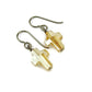 Hypoallergenic Gold Cross Earrings, Golden Shadow Swarovski Crystal Crosses on Niobium or Titanium Ear wires for Sensitive Ears
