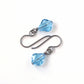 Aquamarine Baroque Crystal Titanium Earrings, Light Blue Hypoallergenic Nickel Free Niobium Earrings for Sensitive Ears