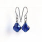 Blue Baroque Crystal Titanium Earrings, Dark Indigo Swarovski Crystal, Hypoallergenic Nickel Free Niobium Earrings for Sensitive Ears