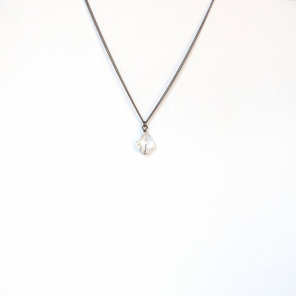 Clear Baroque Crystal Titanium Necklace, Nickel Free Necklace For Sensitive Skin, Swarovski Crystal Pure Titanium Jewelry