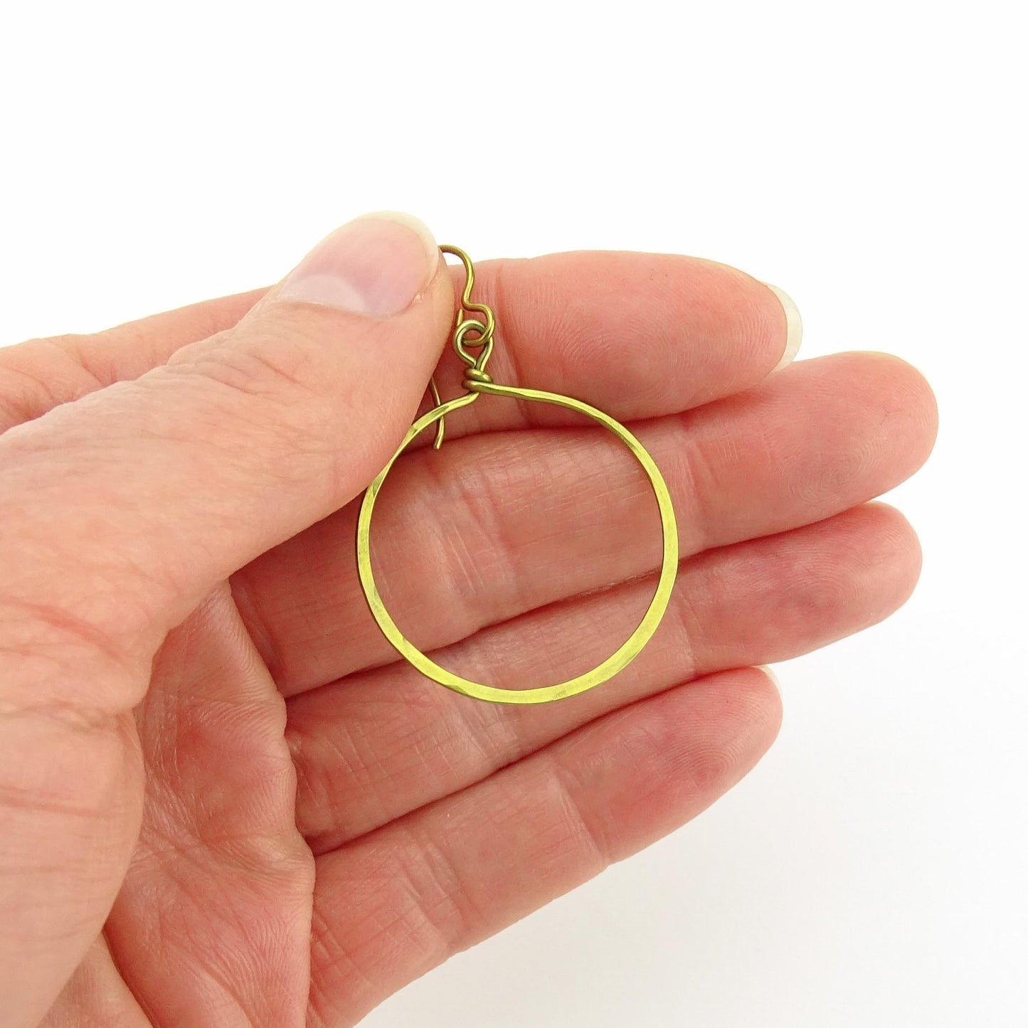 Gold Niobium Dangle Hoop Earrings, Gold-color Hoops, Nickel Free Hypoallergenic Big Circles Niobium Earrings for Sensitive Ears Earring
