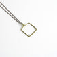 Gold Square Titanium Necklace, Rectangle Pendant, Hypoallergenic Geometric Necklace, Nickel Free Jewelry Mixed Metals