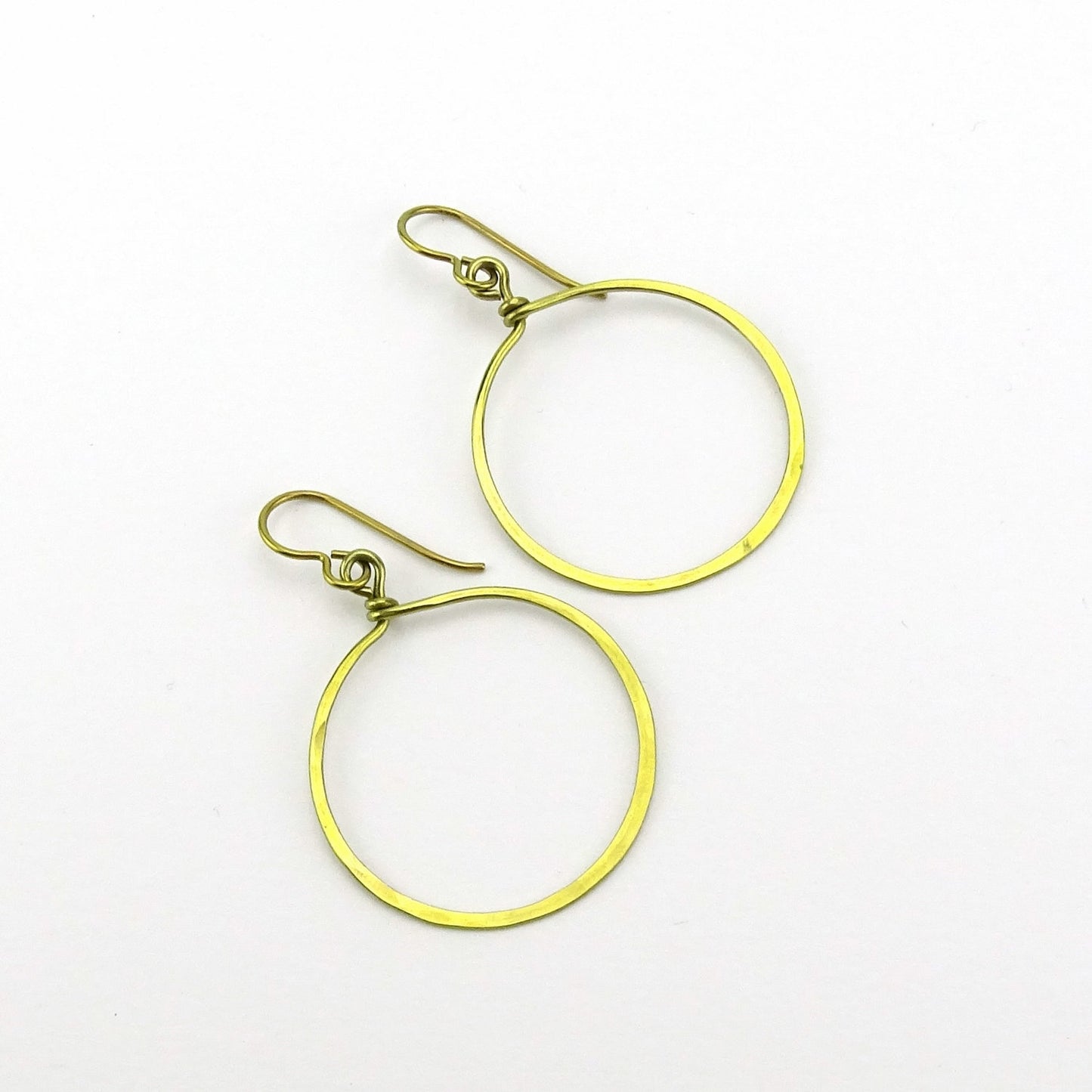 Gold Niobium Dangle Hoop Earrings, Gold-color Hoops, Nickel Free Hypoallergenic Big Circles Niobium Earrings for Sensitive Ears Earring