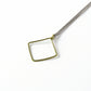 Diamond Square Hoop Titanium Necklace, Hammered Geometric Gold Niobium Pendant, Hypoallergenic Nickel Free Necklace for Sensitive Skin