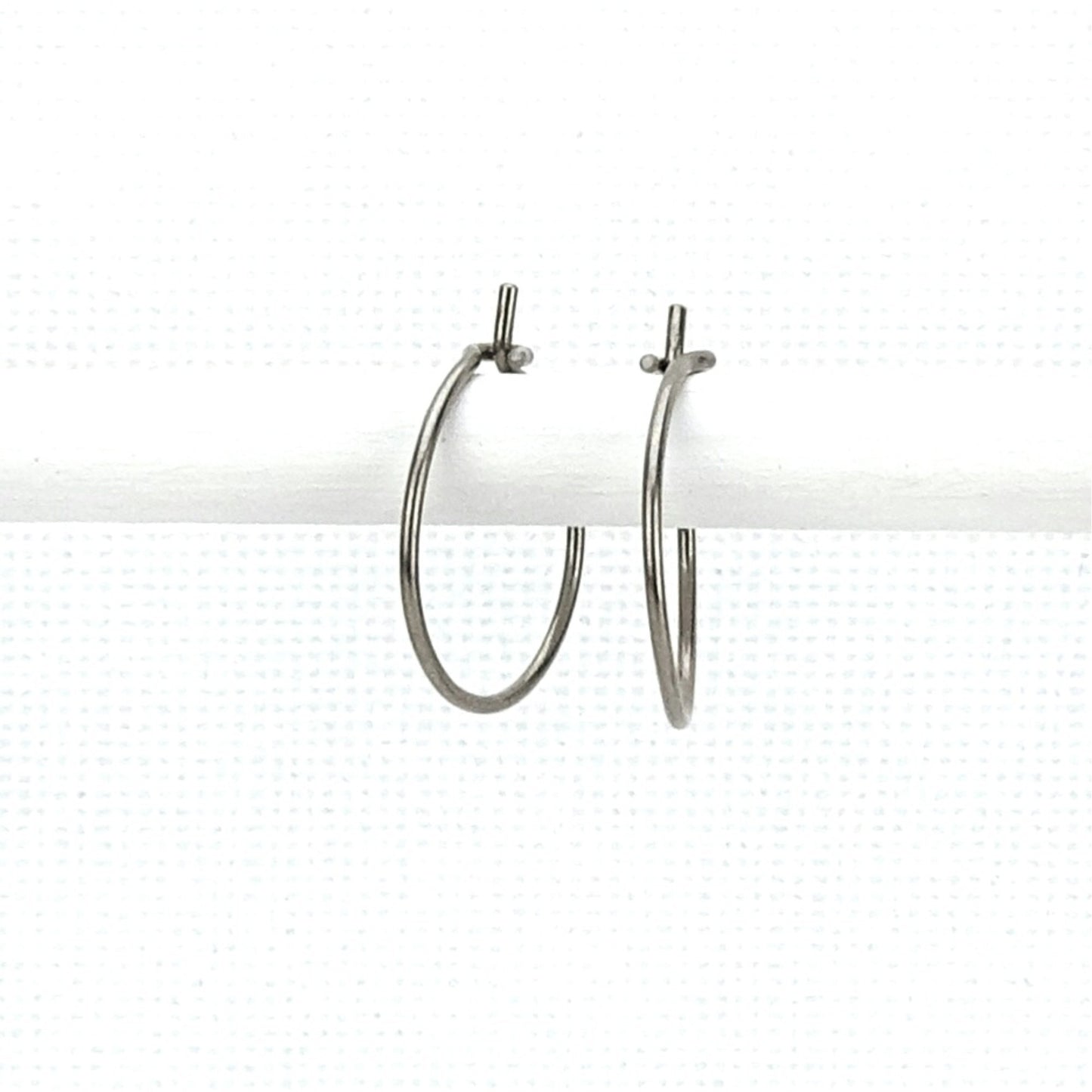 Small Niobium Hoop Earrings, Nickel Free Silver Color Hoops, Hypoallergenic Earrings for Sensitive Ears