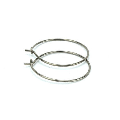 Niobium Hoop Earrings Medium, Nickel Free Hypoallergenic Hoops for Sensitive Ears, Niobium Jewelry