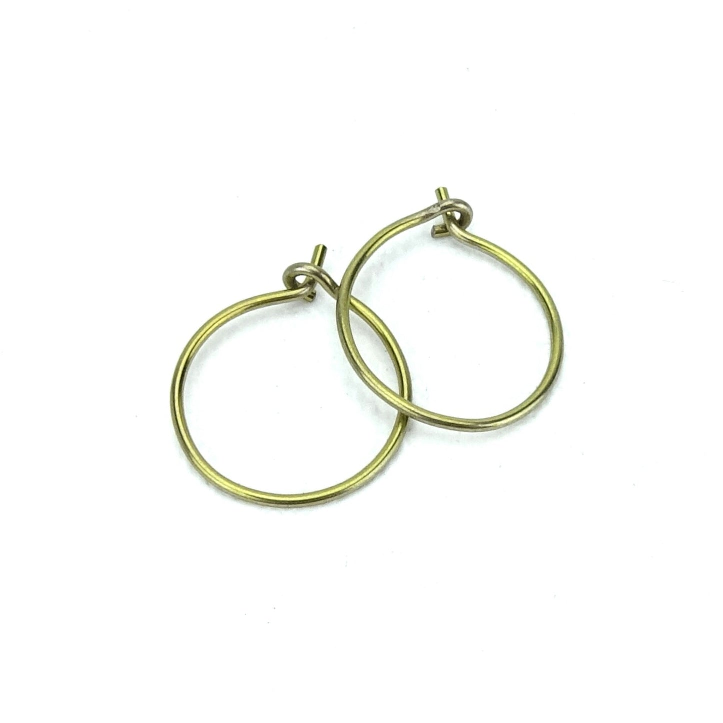 Small Gold Niobium Hoops for Sensitive Ears, Hypoallergenic Nickel Free Hoop Earrings, Yellow Gold Anodized