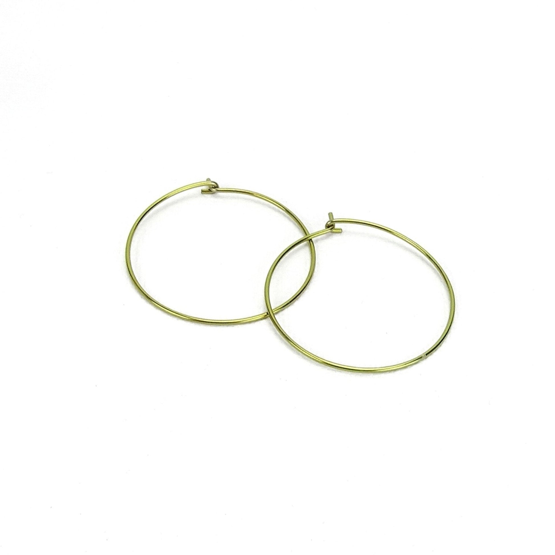 Niobium Hoop Earrings Gold Large, Yellow Gold Color Niobium Hoops for Sensitive Ears, Nickel Free Hypoallergenic Jewelry, Niobium Earrings