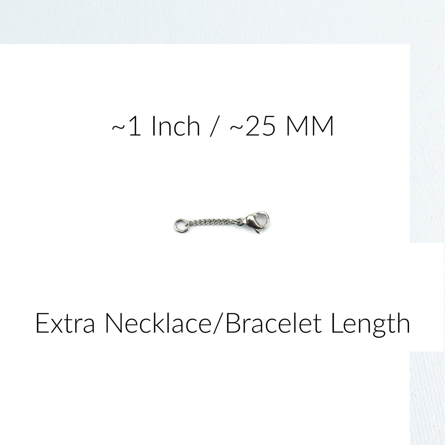 Titanium Necklace Extender, Pure Titanium Chain Extension, 1&quot;,2&quot;,3&quot; or 4&quot; Extra Length, Nickel Free Hypoallergenic Bracelet Adjuster