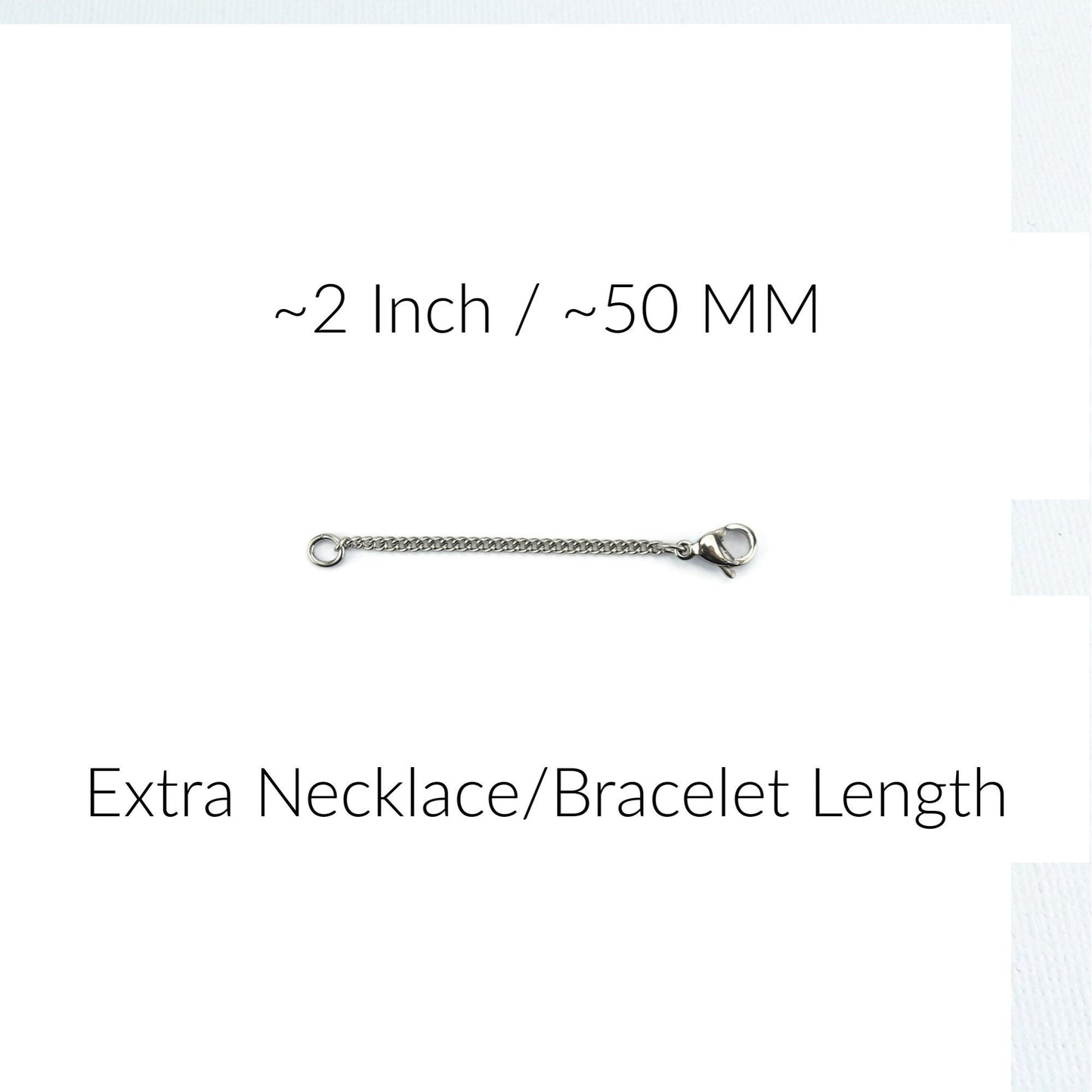 Titanium Necklace Extender, Pure Titanium Chain Extension, 1&quot;,2&quot;,3&quot; or 4&quot; Extra Length, Nickel Free Hypoallergenic Bracelet Adjuster