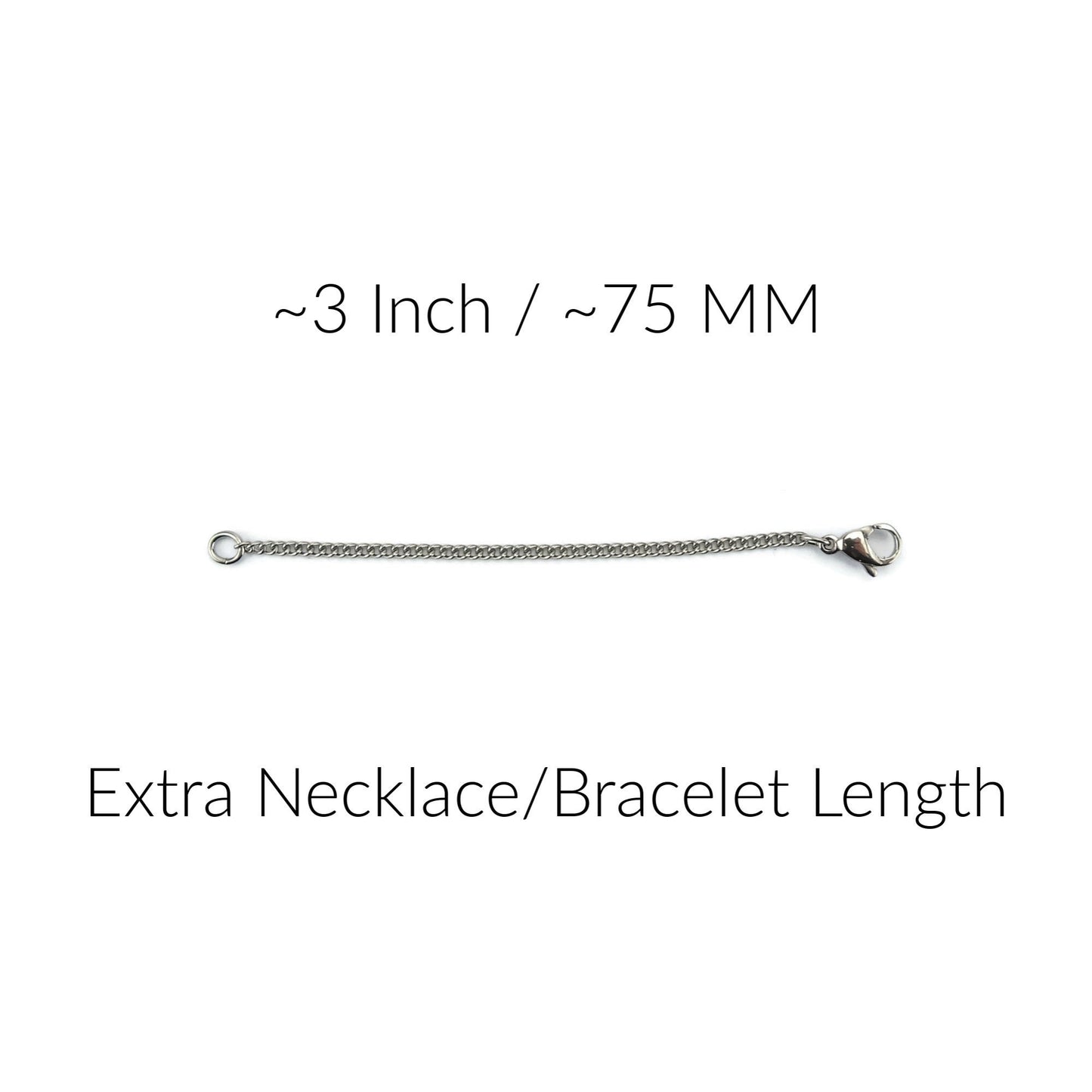 Titanium Necklace Extender, Pure Titanium Chain Extension, 1&quot;,2&quot;,3&quot; or 4&quot; Extra Length, Nickel Free Hypoallergenic Bracelet Adjuster