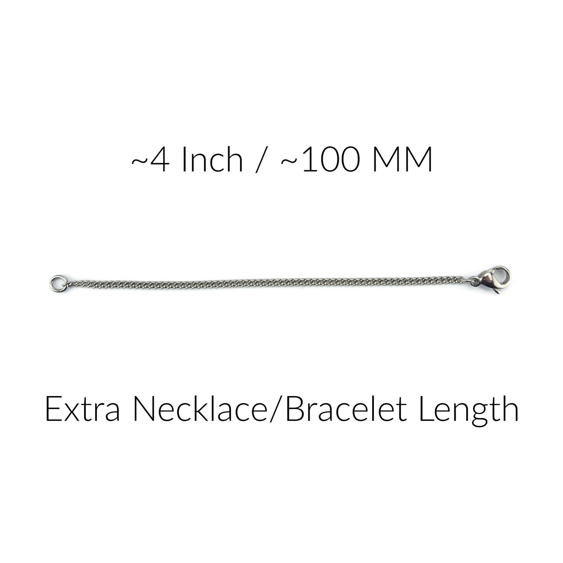 Titanium Necklace Extender, Pure Titanium Chain Extension, 1&quot;,2&quot;,3&quot; or 4&quot; Extra Length, Nickel Free Hypoallergenic Bracelet Adjuster