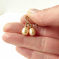 Champagne Oval Pearl Niobium Earrings, Yellow Gold Niobium Nickel Free Earrings, Freshwater Pearls Hypoallergenic Sensitive Ears Earrings