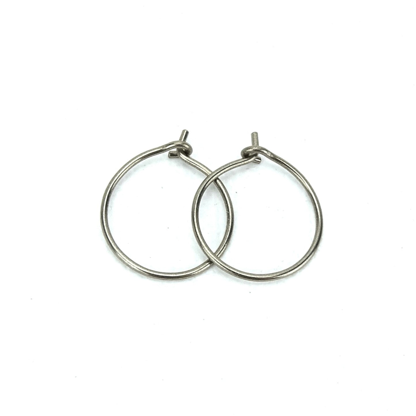 Small Niobium Hoop Earrings, Nickel Free Silver Color Hoops, Hypoallergenic Earrings for Sensitive Ears