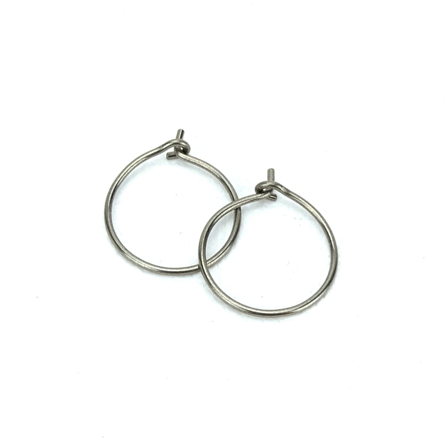 Small Niobium Hoop Earrings, Nickel Free Silver Color Hoops, Hypoallergenic Earrings for Sensitive Ears