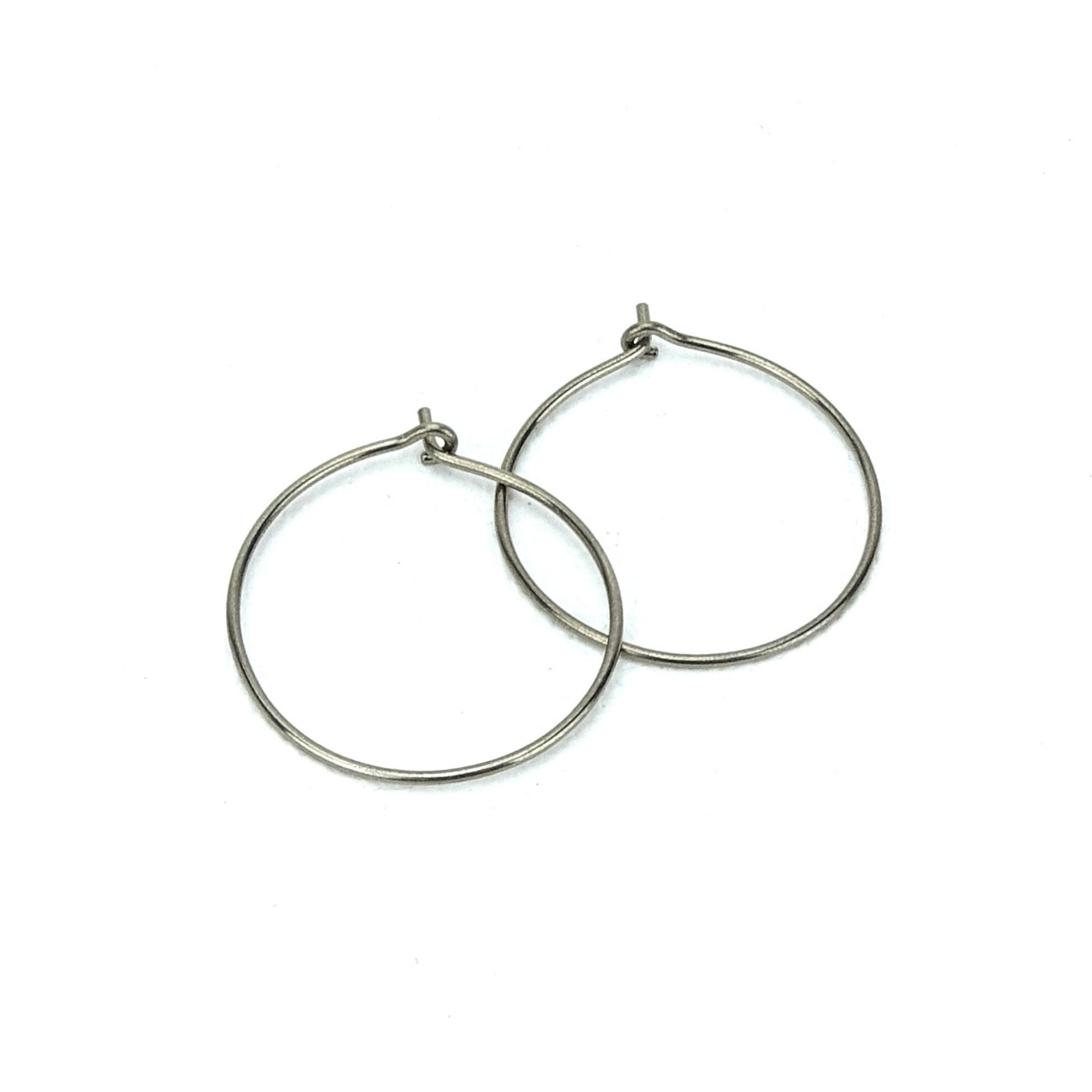 Niobium Hoop Earrings Medium, Nickel Free Hypoallergenic Hoops for Sensitive Ears, Niobium Jewelry