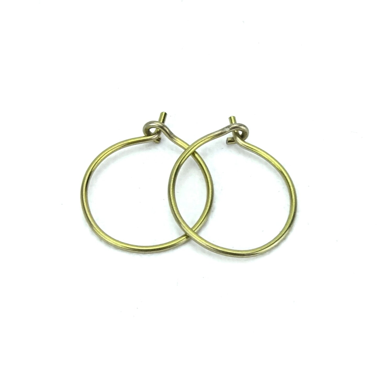 Small Gold Niobium Hoops for Sensitive Ears, Hypoallergenic Nickel Free Hoop Earrings, Yellow Gold Anodized