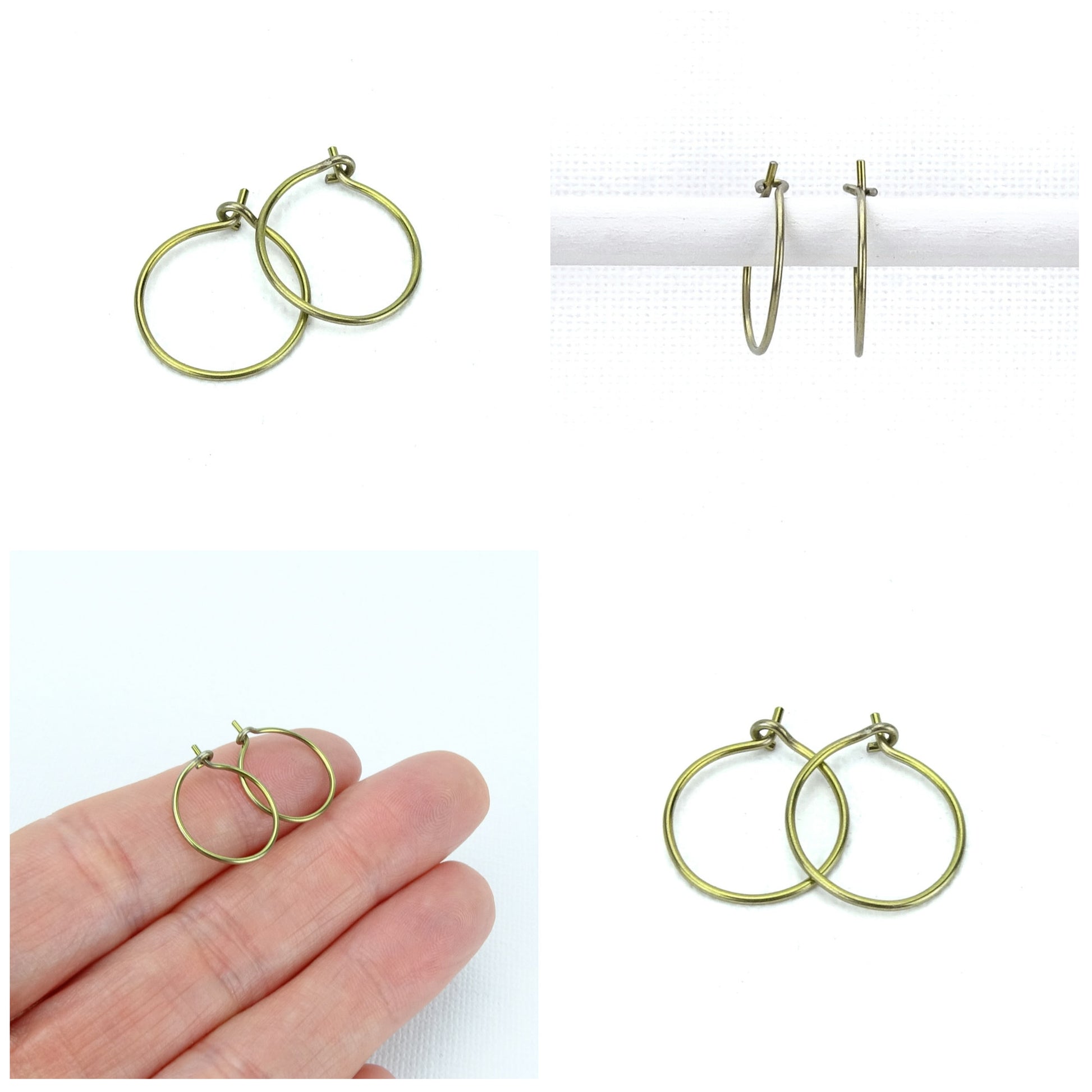 Small Gold Niobium Hoops for Sensitive Ears, Hypoallergenic Nickel Free Hoop Earrings, Yellow Gold Anodized